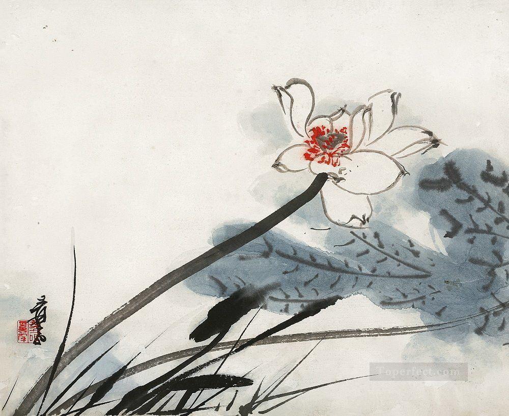 Chang dai chien lotus 32 old China ink Oil Paintings